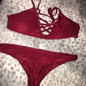 Maroon swimsuit